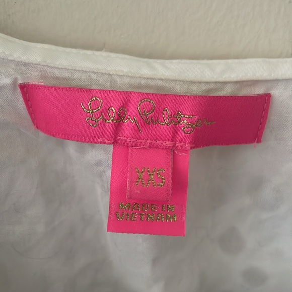 Lilly Pulitzer White Eyelet Flutter Sleeve Blouse XXS - Picture 2 of 5